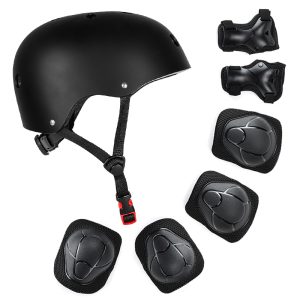 Customizable Skilled Skateboarding Protecting Gear Set – Contains Helmet, Knee Pads, and Extra