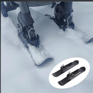 HDPE Outside Snow Scooter Stroller Bike Wheelchair Ski Attachment with Ski Plate and Wheelblades for Sledding and Snowboarding