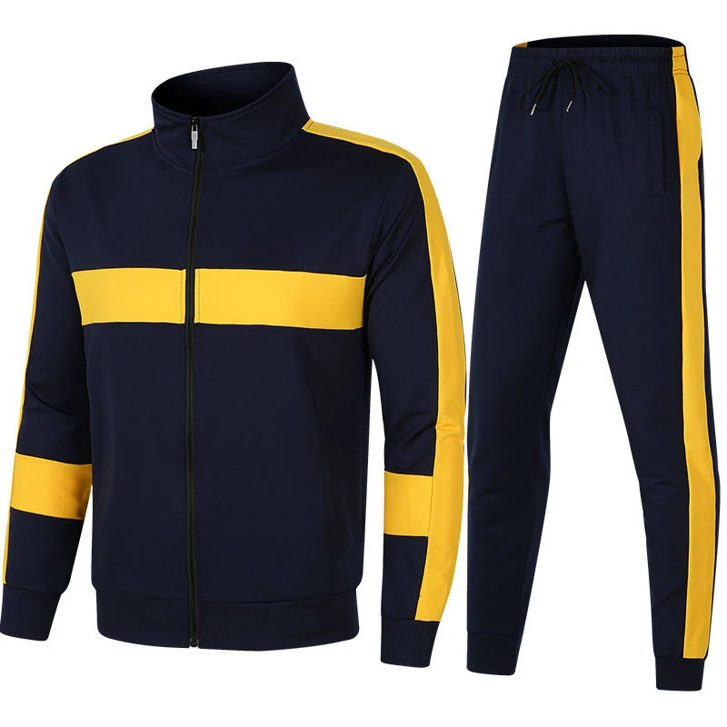 New Customized Design Lengthy Sleeve Males's Distinction Shade Cotton Hoodie and Jogging Pants Set